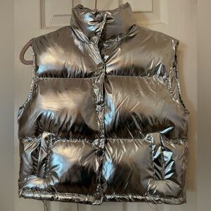 Silver Puffer Vest